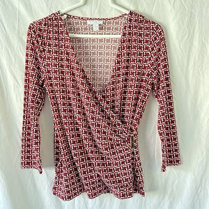 Vintage Y2k Office Siren Top Small Corpcore 70s Retro Disco Minimalist Red Wrap